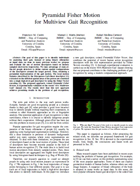 Pyramidal Fisher Motion for Multiview Gait
Recognition